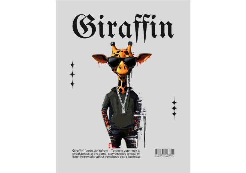 Hip-Hop Giraffe Digital Print & T-Shirt Bundle